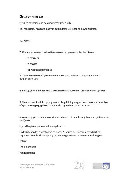 schoolreglement - BSGO Dender