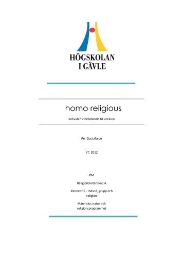 individ, grupp och religion - homoreligiosus