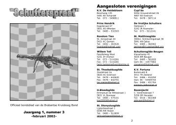 Schutterspraat nummer 3 februari 2002 - Brabantse Kruisboog Bond