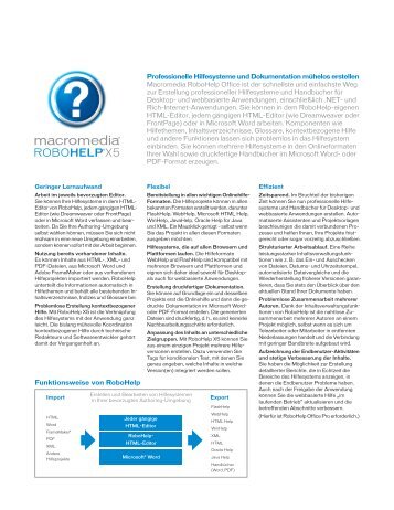 Professionelle Hilfesysteme und Dokumentation mühelos ... - Basis 1