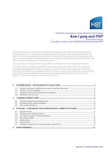 Leksjon 1 (PDF) - Høgskolen i Sør-Trøndelag