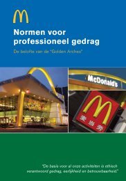 Normen voor professioneel gedrag - McDonald's