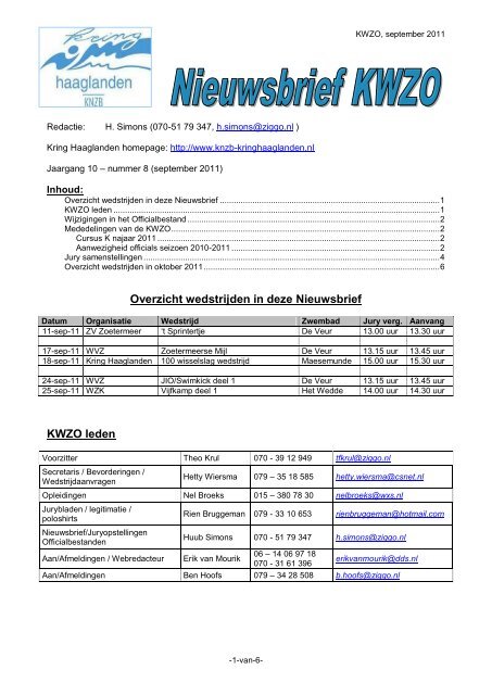 september - KNZB Kring Haaglanden