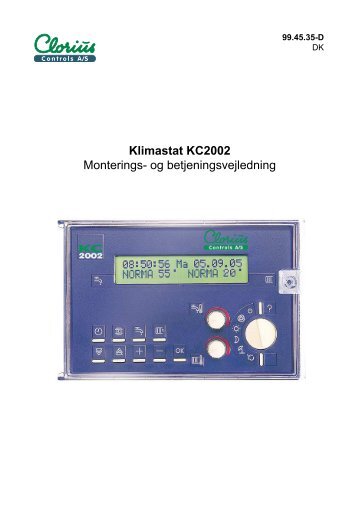 Klimastat KC2002 Monterings- og ... - Clorius Controls