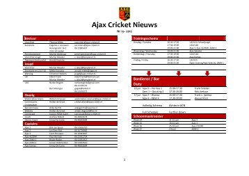 Ajax Cricket Nieuws - Ajax Cricket Club