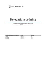 Delegationsordning Samhällsbyggnadsnämnden ... - Ale kommun