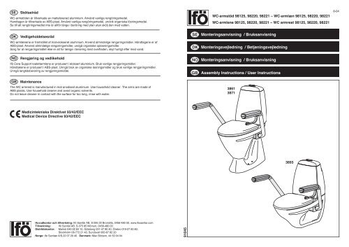 SE Monteringsanvisning / Bruksanvisning DK ... - Sanitec