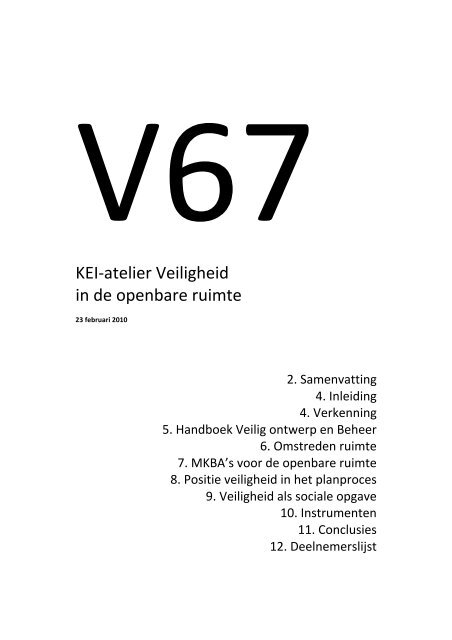 Veiligheid in de openbare ruimte - Veilig Ontwerp en Beheer