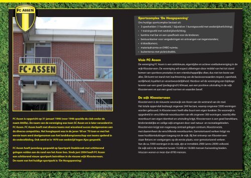Sportcomplex 'De Hoogspanning' Visie FC Assen De wijk ...