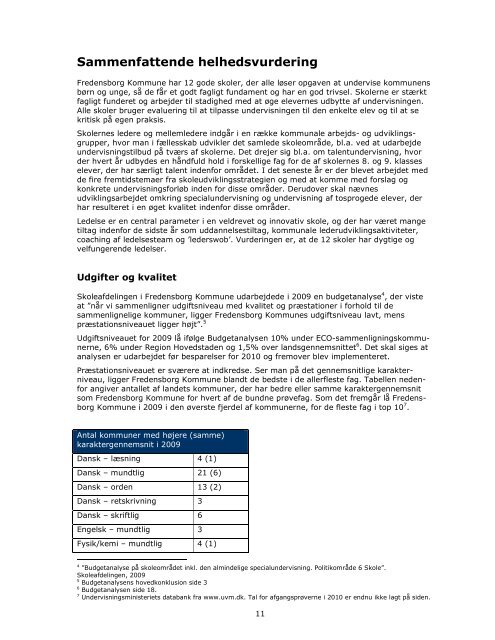 Kvalitetsrapport 2009 - Fredensborg Skole