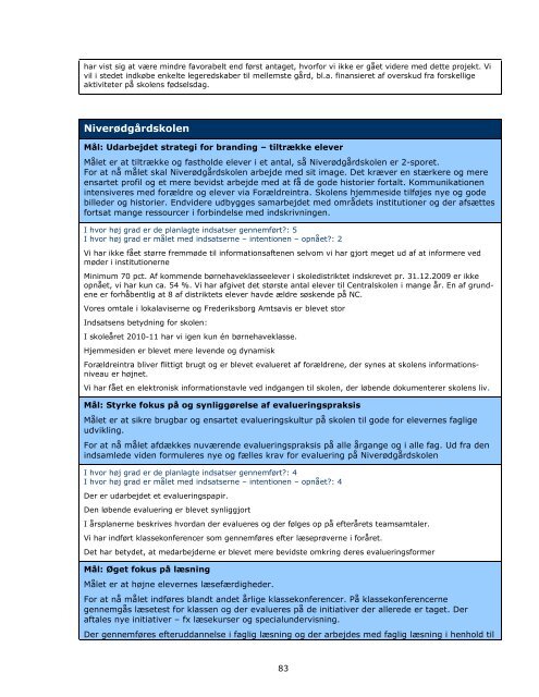 Kvalitetsrapport 2009 - Fredensborg Skole