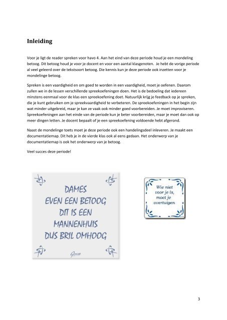 Inhoudsopgave Les 1 Het