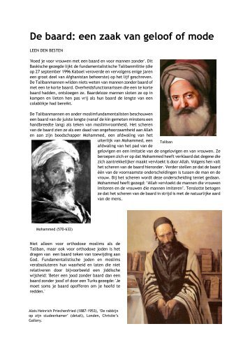 De baard: een zaak van geloof of mode - Protestantse Gemeente ...