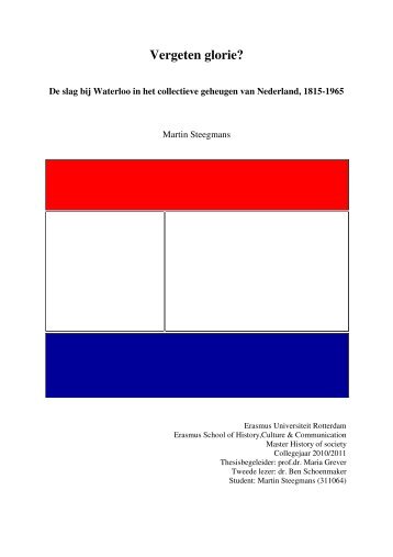 De slag bij Waterloo in het collectieve geheugen van Nederland ...