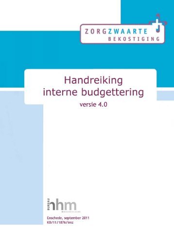 'Handreiking interne budgettering' (pdf) - In voor zorg!