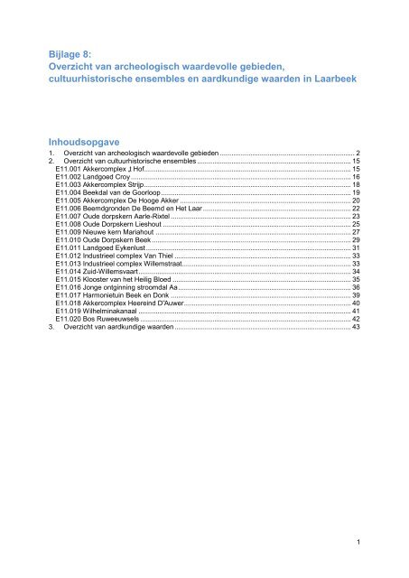 Bijlage 8: Overzicht van archeologisch waardevolle gebieden ...