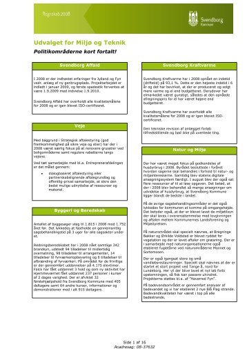 Udvalget for Miljø og Teknik - Svendborg Kommune - PolitikerWeb