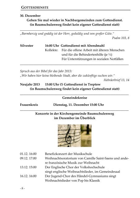 DEZEMBER 2012 - Evangelische Kirchengemeinde zum Vaterhaus