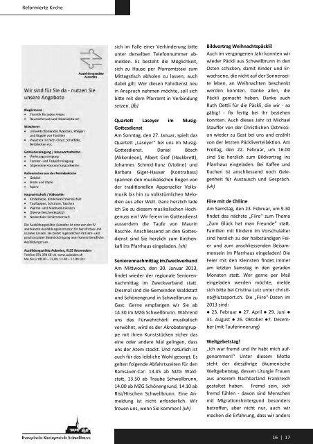 Infoblatt Januar - Gemeinde Schwellbrunn