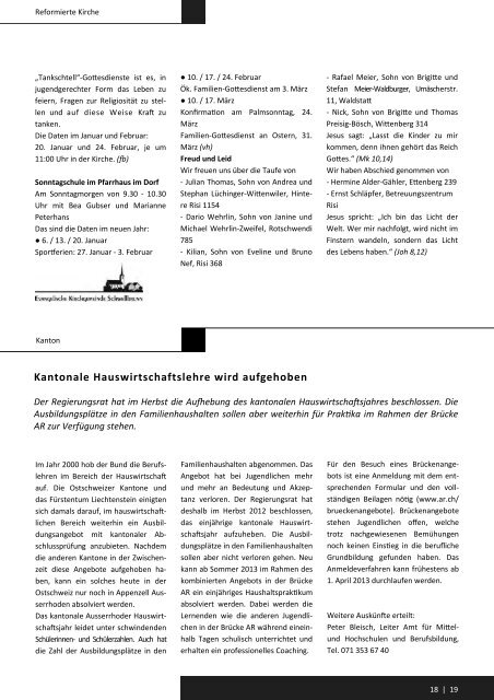 Infoblatt Januar - Gemeinde Schwellbrunn