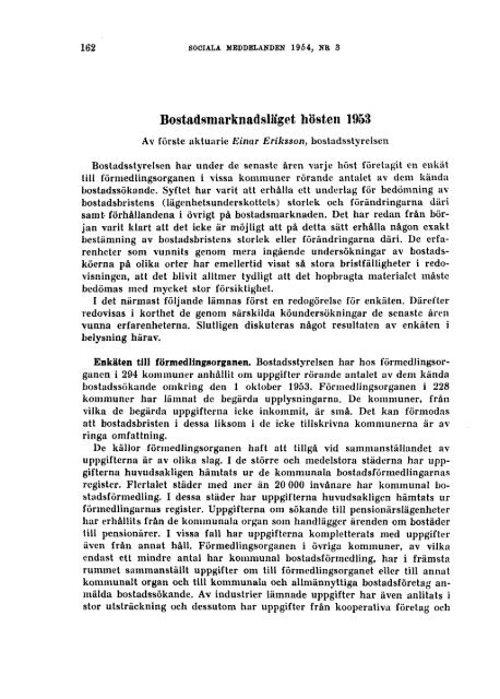 Sociala meddelanden. 1954: 1-6 (pdf) - Statistiska centralbyrån