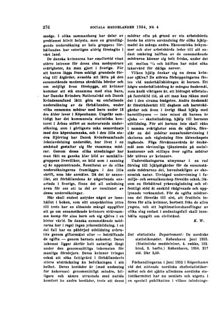 Sociala meddelanden. 1954: 1-6 (pdf) - Statistiska centralbyrån