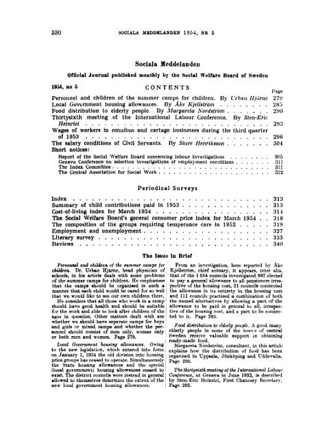 Sociala meddelanden. 1954: 1-6 (pdf) - Statistiska centralbyrån