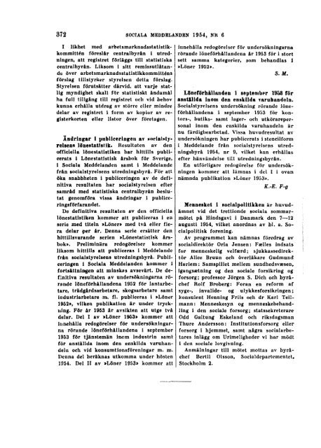 Sociala meddelanden. 1954: 1-6 (pdf) - Statistiska centralbyrån