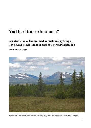 Vad berättar ortnamnen? - Saemieh Saepmesne – I det samiska ...