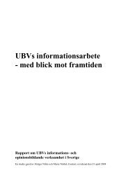 UBVs informationsarbete - med blick mot framtiden Rapport om ...