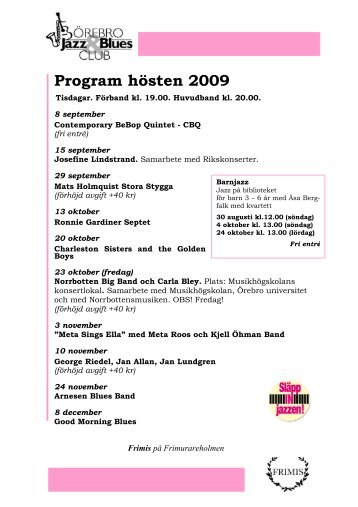 (Ladda hem programbladet (pdf) här! ) - Örebro Jazz & Blues Club