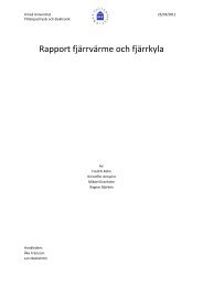 Rapport fjärrvärme och fjärrkyla - Tfe - Umeå universitet