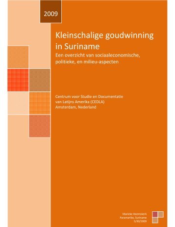 Kleinschalige goudwinning in Suriname - Marieke Heemskerk