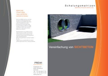 Vereinfachung von SICHTBETON - Prewi Schalungsmatrizen