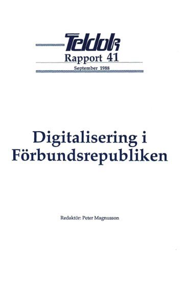 Teldok rapport 41 - Digitalisering i förbundsrepubliken