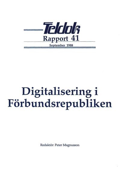 Teldok rapport 41 - Digitalisering i förbundsrepubliken