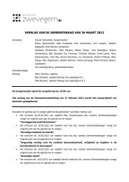 verslag van de gemeenteraad van 26 maart 2012 - Zwevegem