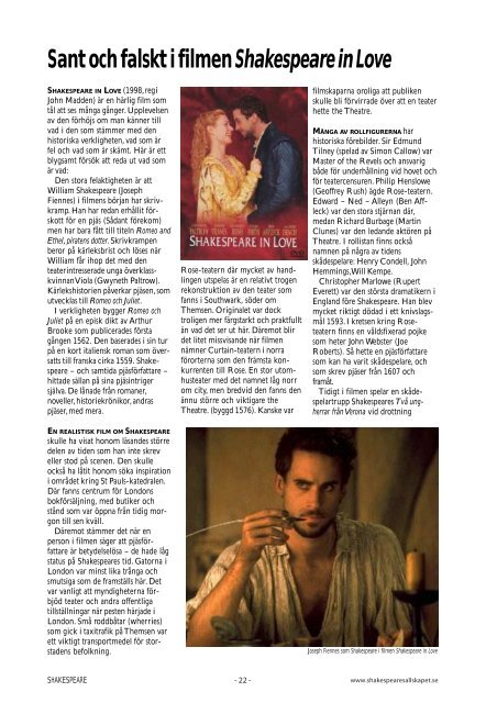 Sant och falskt i filmen Shakespeare in Love