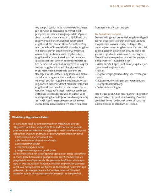 LEA en de andere partners. Een brochure voor gemeenten. - Lokale ...