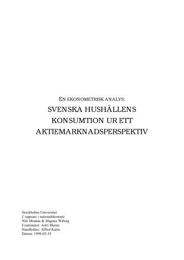 An Econometric Analysis of Stock Market Effect and ... - KTH