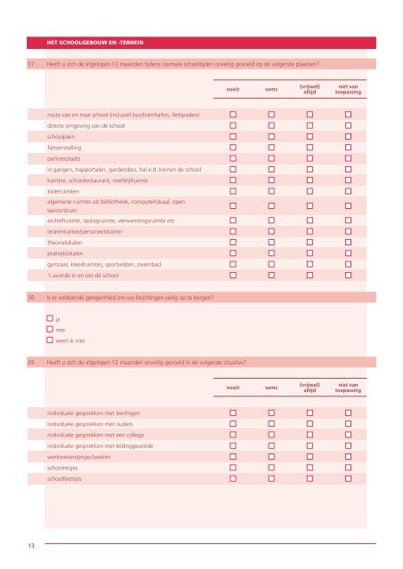 Vragenlijst Agressie, geweld, ongewenste seksuele intimiteiten en ...