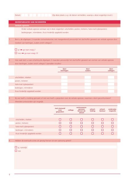 Vragenlijst Agressie, geweld, ongewenste seksuele intimiteiten en ...
