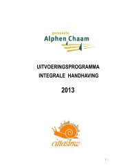 Het uitvoeringsprogramma - Gemeente Alphen-Chaam
