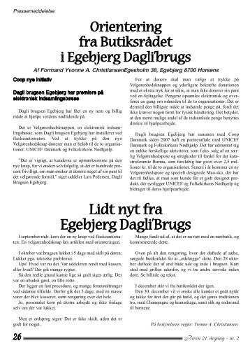 Lidt nyt fra Egebjerg Dagli'Brugs - Hansted-Egebjerg