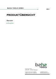 PRODUKTÜBERSICHT - Baha Tools