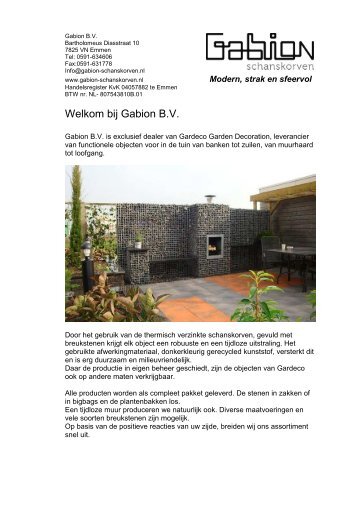 Gabion Produktinfo Haarden e.d. - Gabion Schanskorven