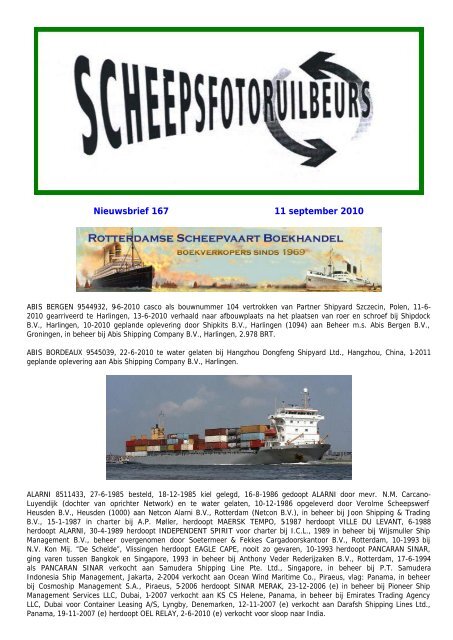 Nieuwsbrief 167 11 september 2010 - World Ship Society ...