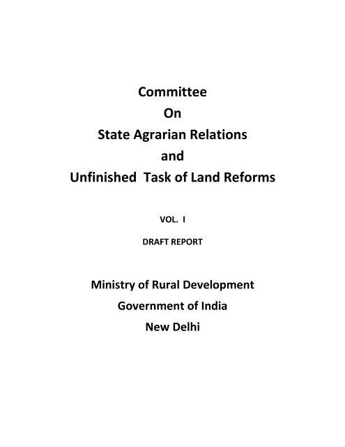 Committee On State Agrarian Relations and Unfinished Task of