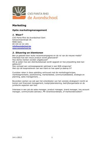 Marketing - De Stap
