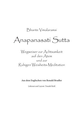 Anapanasati Sutta - Dhamma Sukha Meditation Center